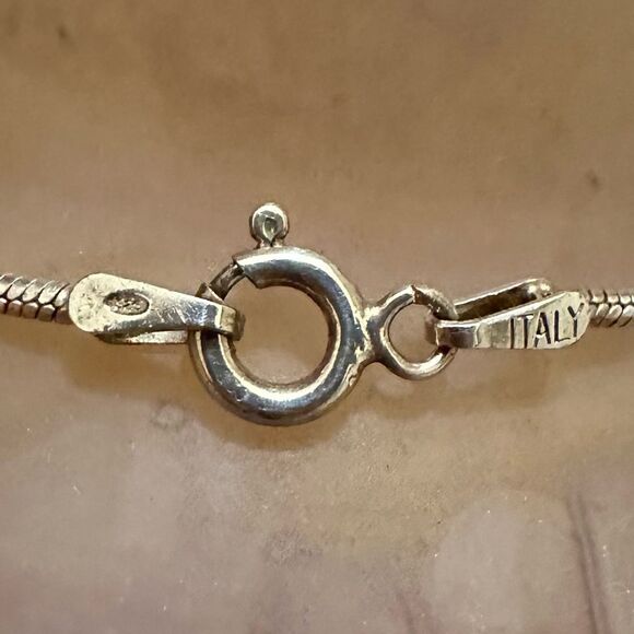 Vintage Italian Sterling Silver snake chain bracelet with ball detail 7” long - Picture 6 of 6